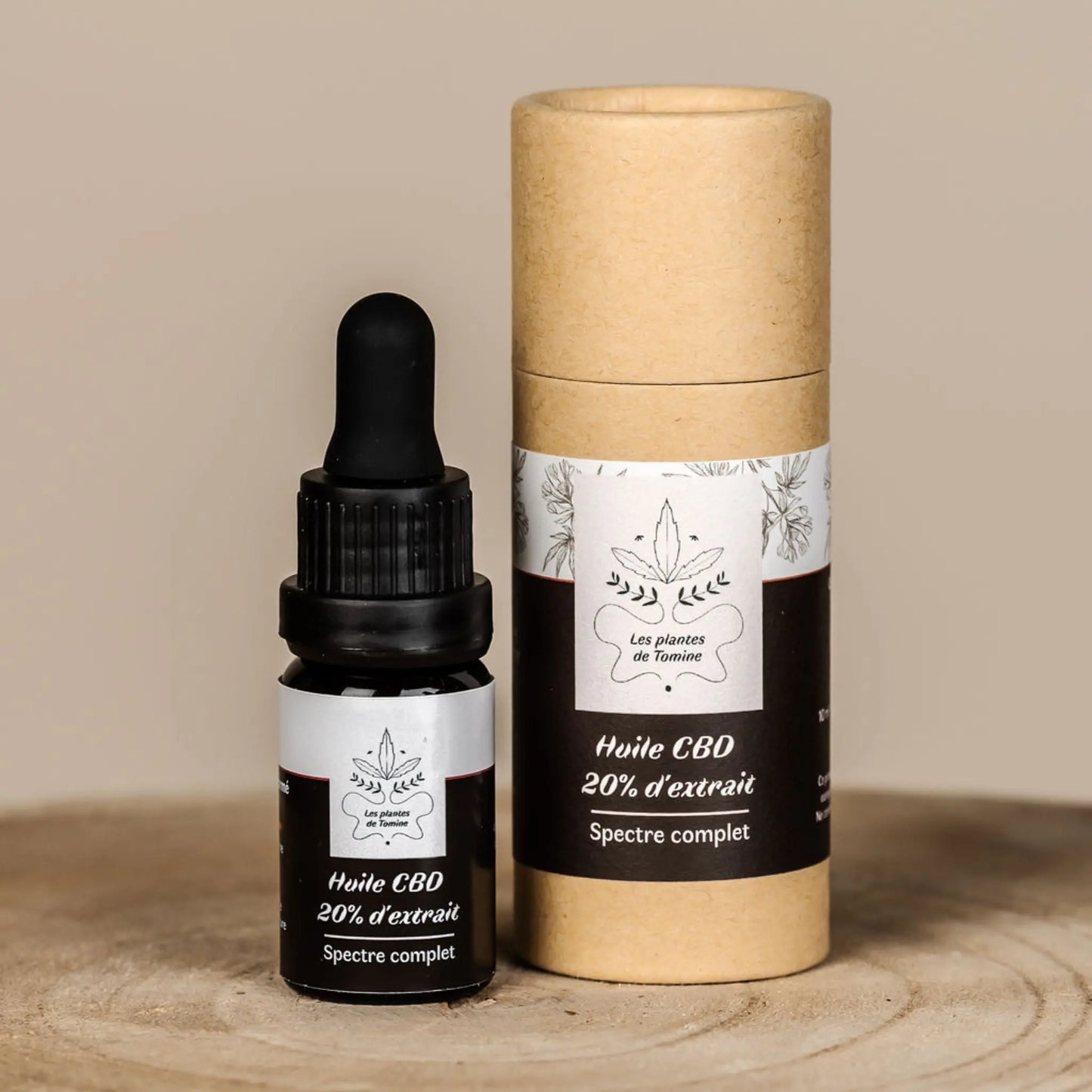 HUILE DE CBD FRANÇAISE ET BIO - SPECTRE COMPLET 20% les plantes de tomine