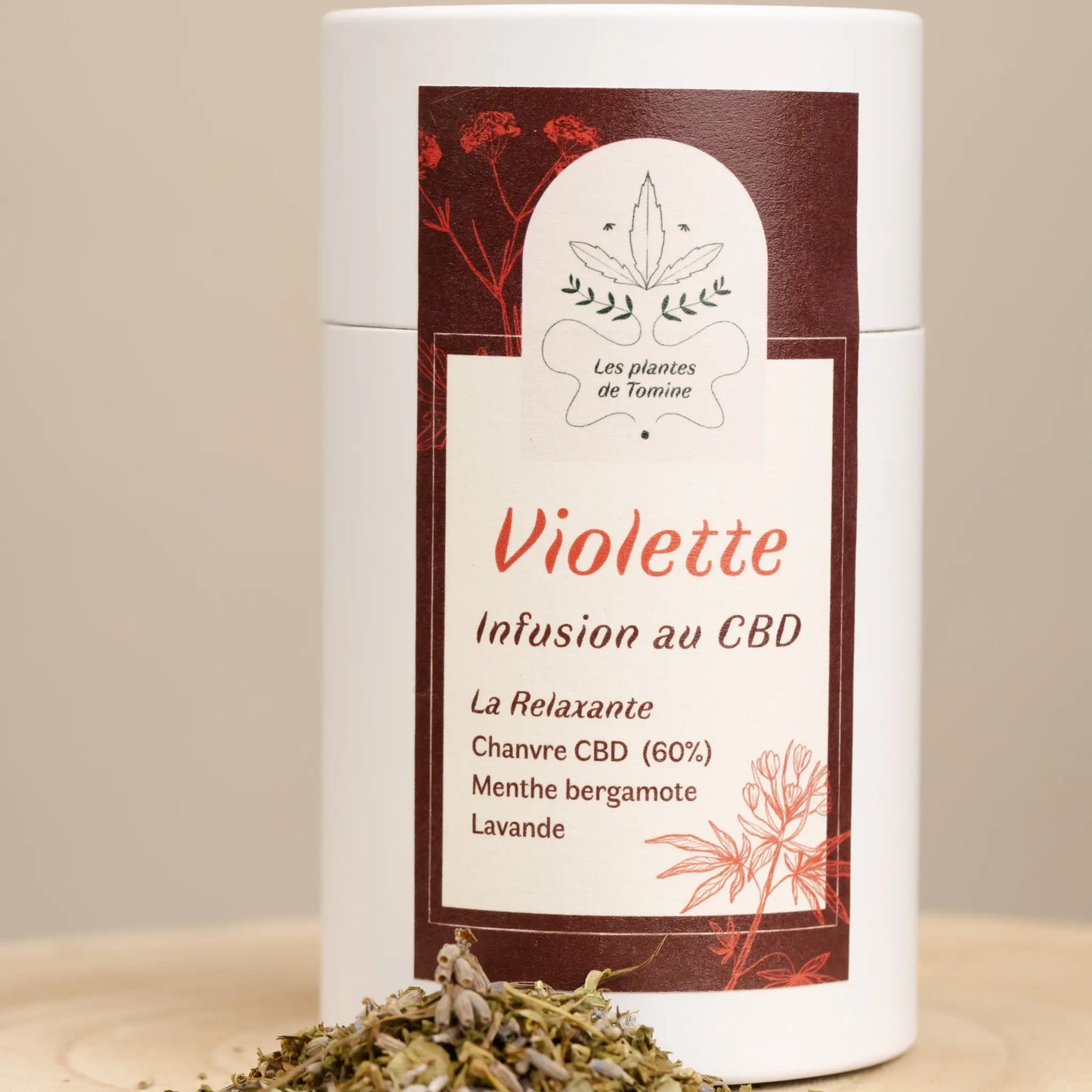 VIOLETTE - INFUSION 100% FRANÇAISE AU CBD BIO les plantes de tomine