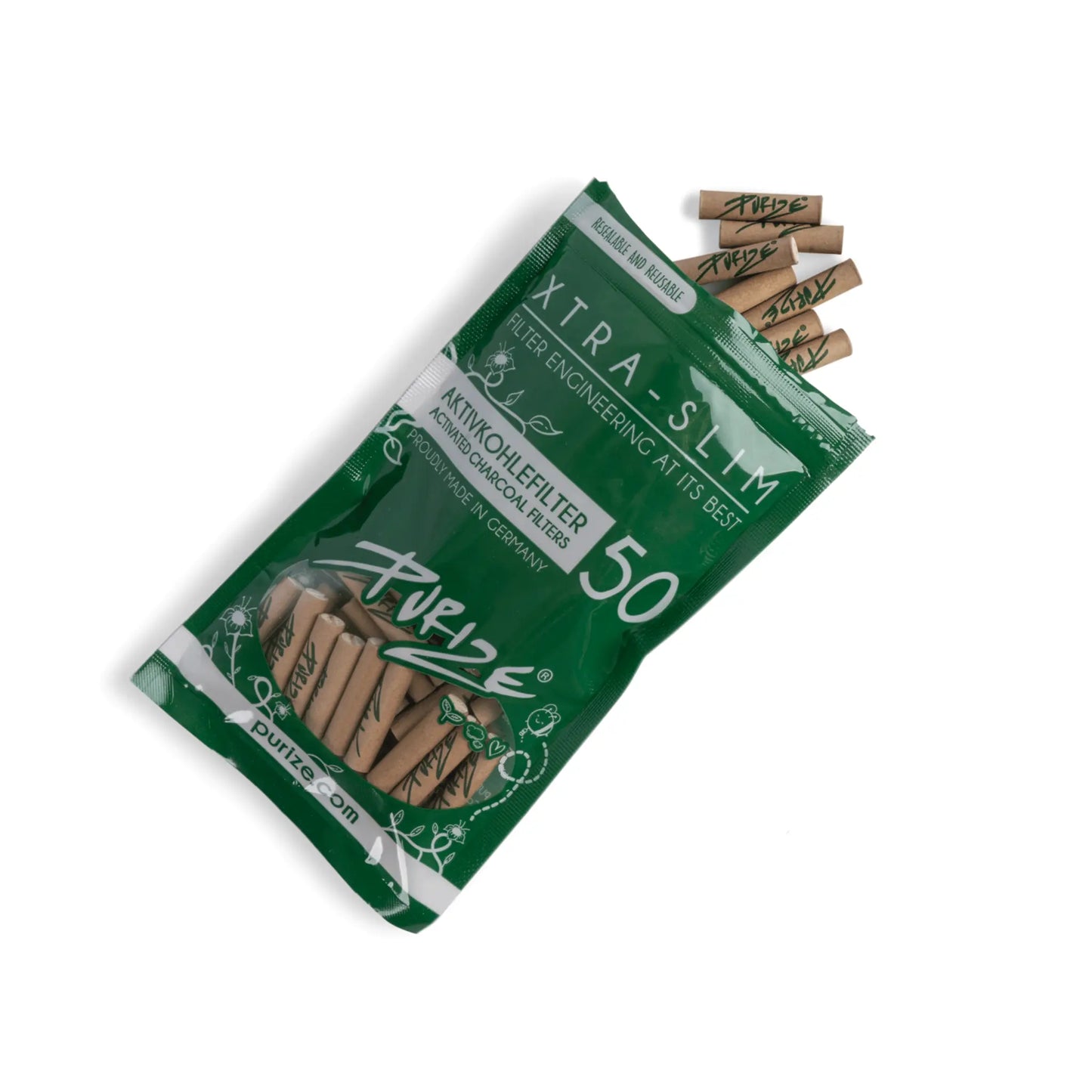 FILTRE JOINT CBD PURIZE® AU CHARBON ACTIF ET EXTRA SLIM - X50 Purize