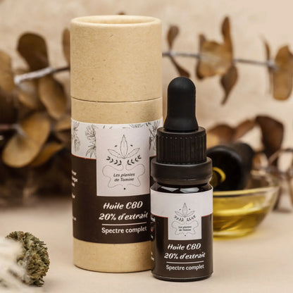 HUILE DE CBD FRANÇAISE ET BIO - SPECTRE COMPLET 20% les plantes de tomine