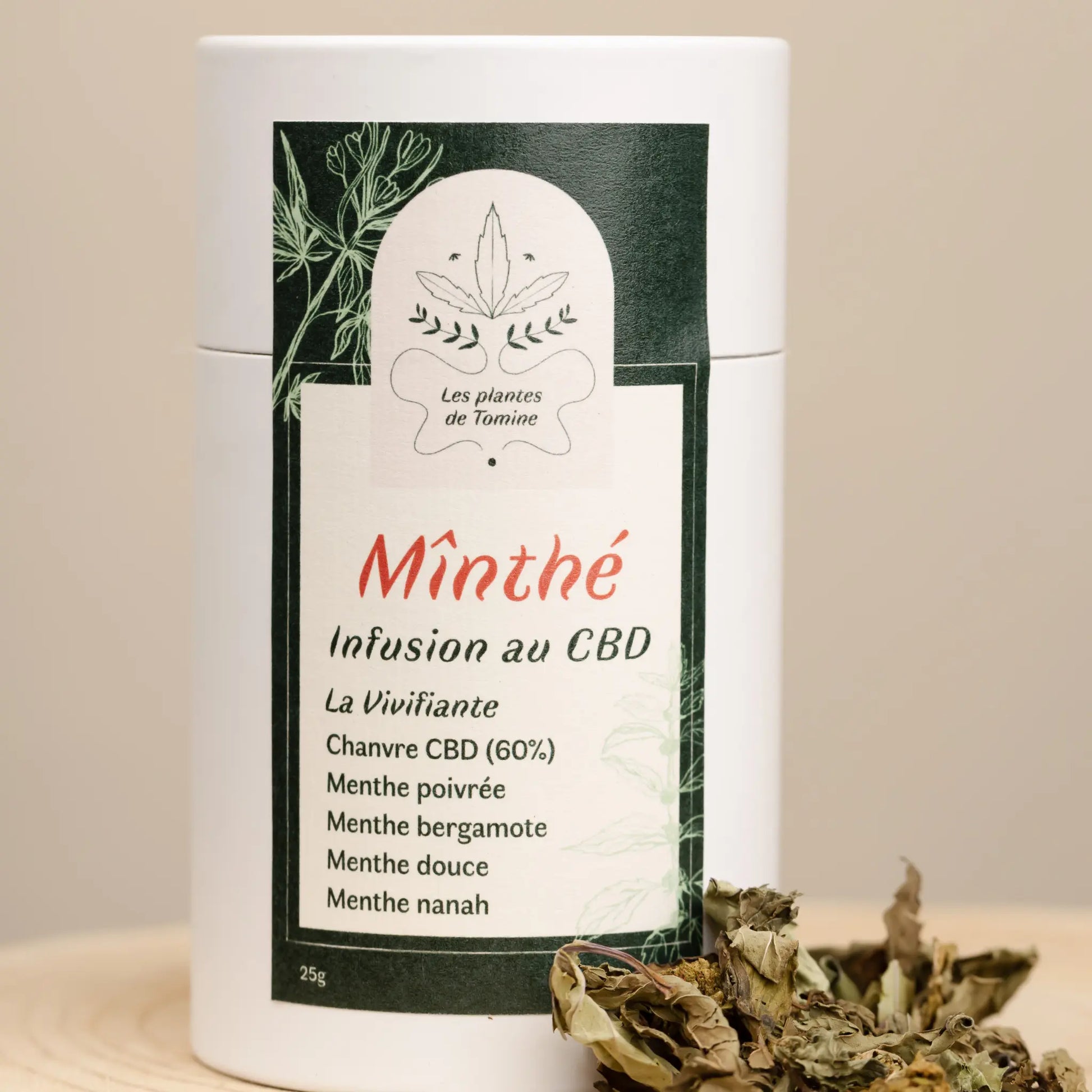 MÎNTHÉ - INFUSION 100% FRANÇAISE AU CBD BIO les plantes de tomine